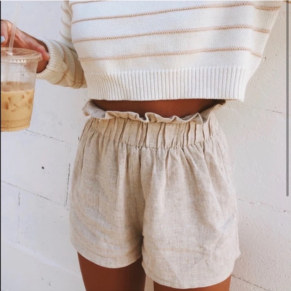 Grey bandit linen shorts